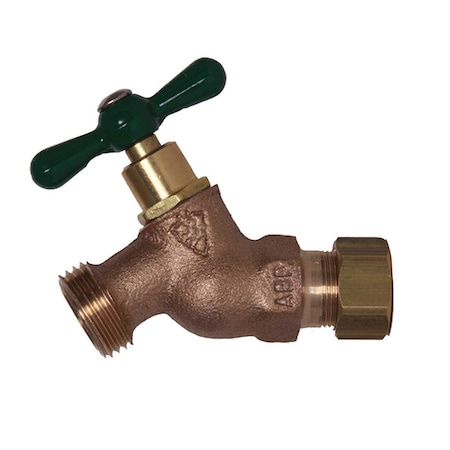 Arrowhead Brass Arrowhead 1/2 in. Copper Compression X 3/4 in. MHT Brass Hose Bibb 254CCLF
